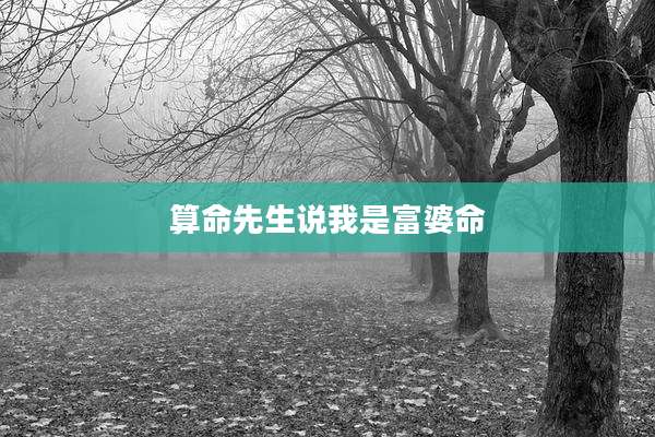 算命先生说我是富婆命