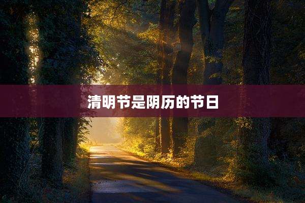 清明节是阴历的节日