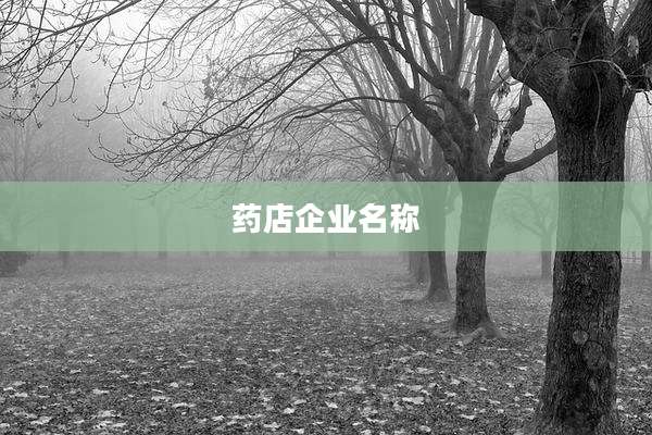 药店企业名称
