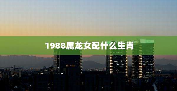 1988属龙女配什么生肖