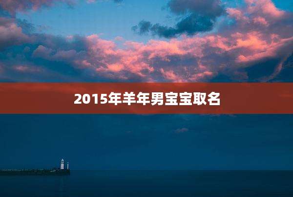 2015年羊年男宝宝取名
