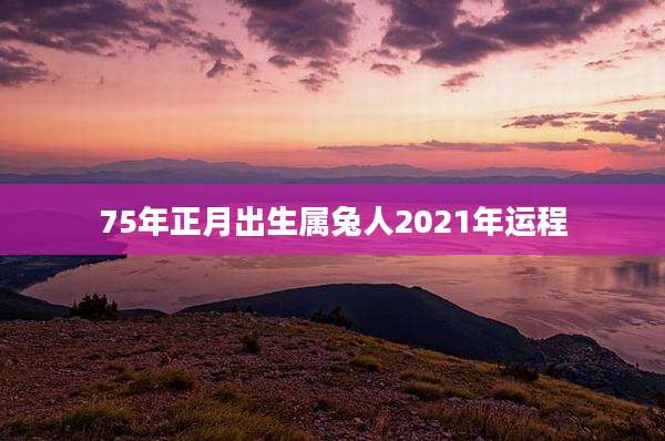 75年正月出生属兔人2021年运程
