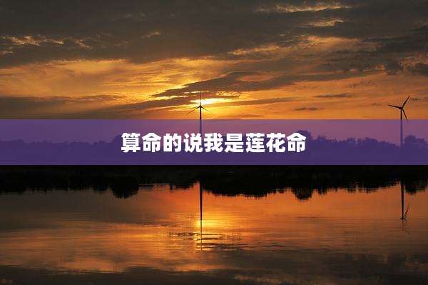 算命的说我是莲花命