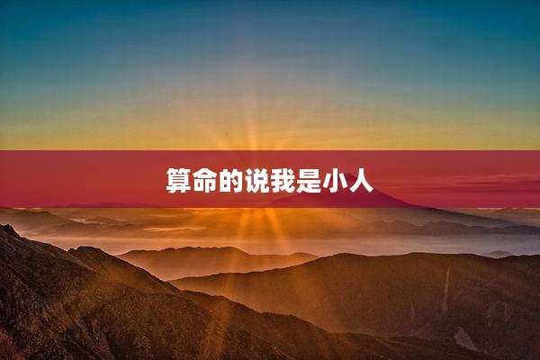 算命的说我是小人