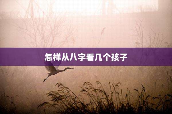 怎样从八字看几个孩子