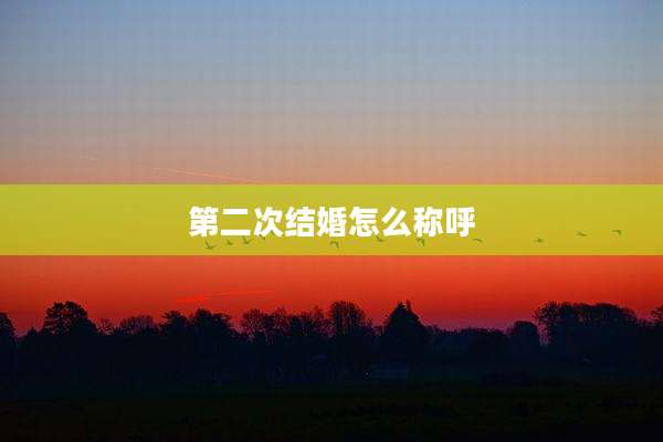 第二次结婚怎么称呼