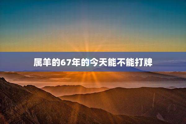 属羊的67年的今天能不能打牌