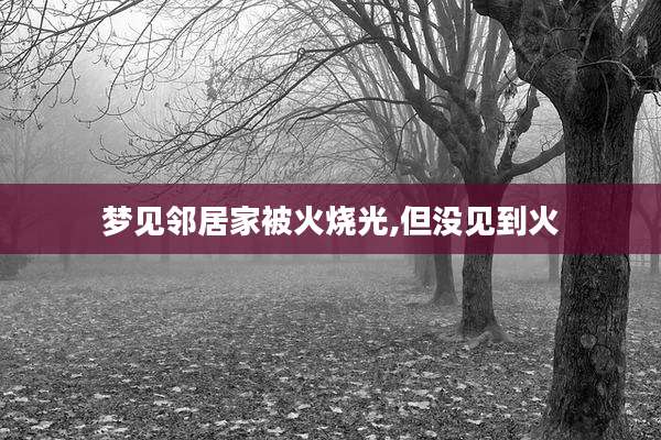 梦见邻居家被火烧光,但没见到火