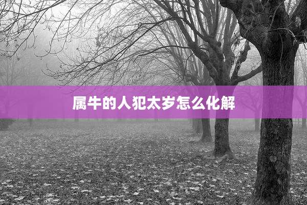属牛的人犯太岁怎么化解