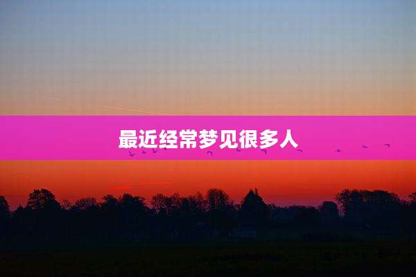 最近经常梦见很多人