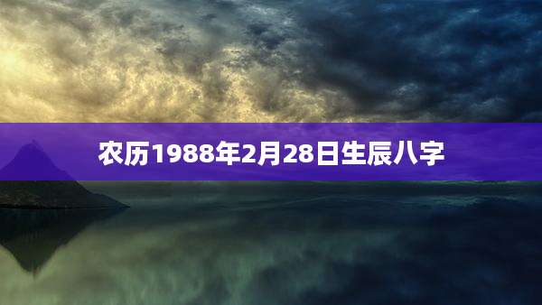 农历1988年2月28日生辰八字