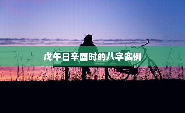 戊午日辛酉时的八字实例