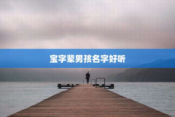 宝字辈男孩名字好听