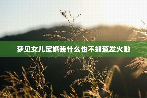 梦见女儿定婚我什么也不知道发火啦