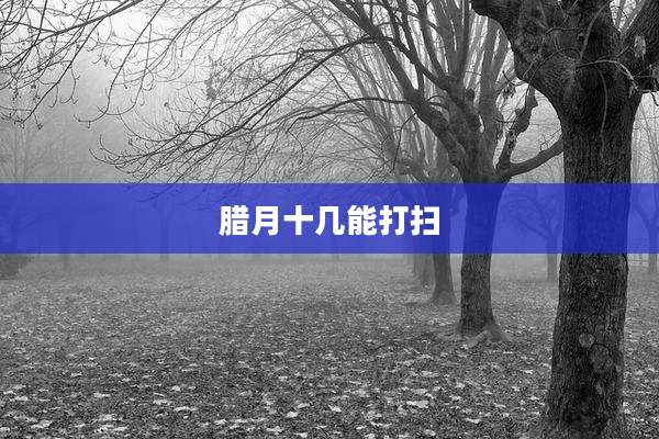 腊月十几能打扫