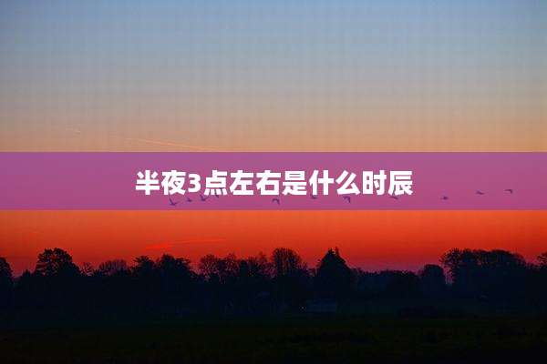 半夜3点左右是什么时辰