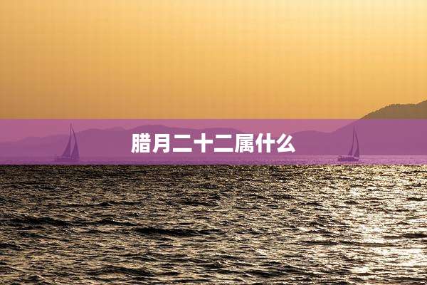 腊月二十二属什么