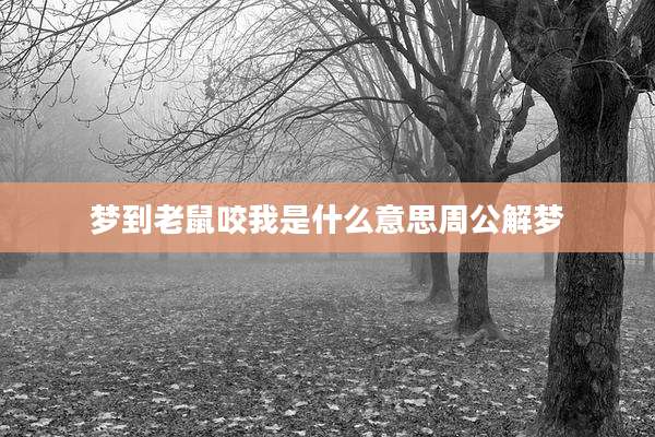 梦到老鼠咬我是什么意思周公解梦