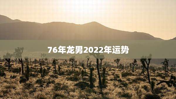 76年龙男2022年运势