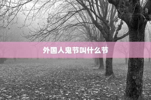 外国人鬼节叫什么节