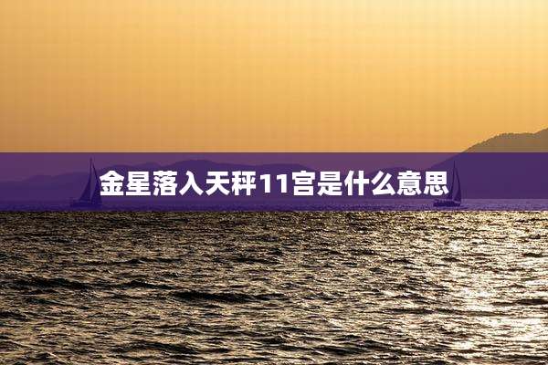 金星落入天秤11宫是什么意思