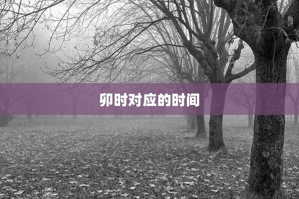 卯时对应的时间