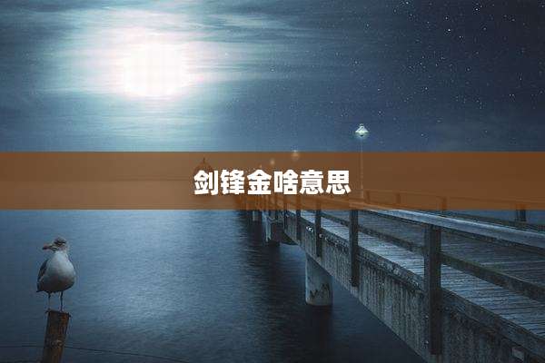 剑锋金啥意思