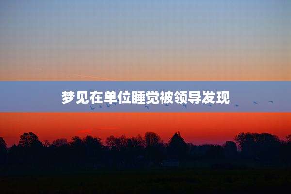 梦见在单位睡觉被领导发现