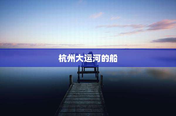 杭州大运河的船