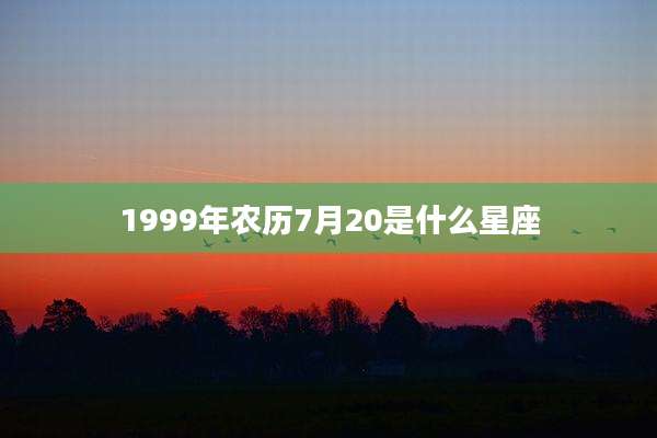 1999年农历7月20是什么星座