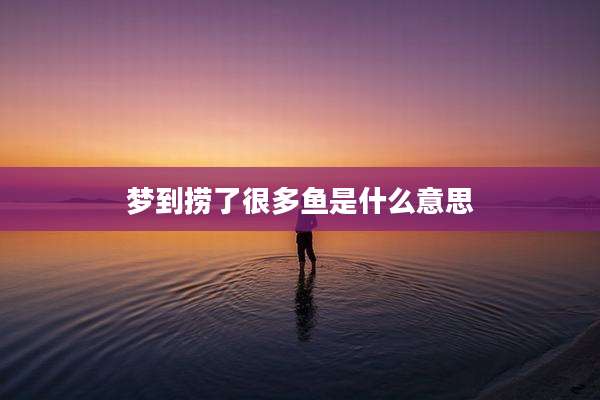 梦到捞了很多鱼是什么意思