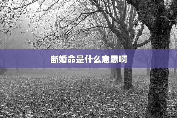 断婚命是什么意思啊