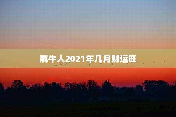 属牛人2021年几月财运旺