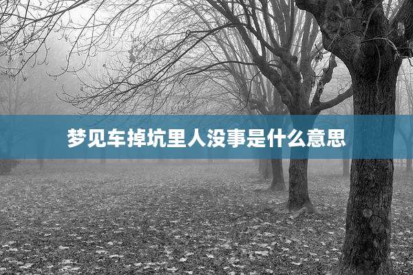 梦见车掉坑里人没事是什么意思