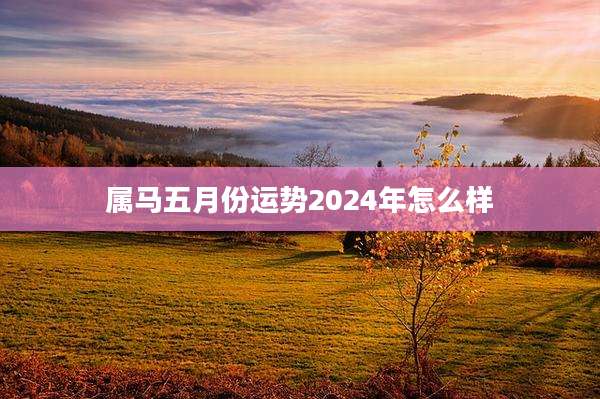 属马五月份运势2024年怎么样