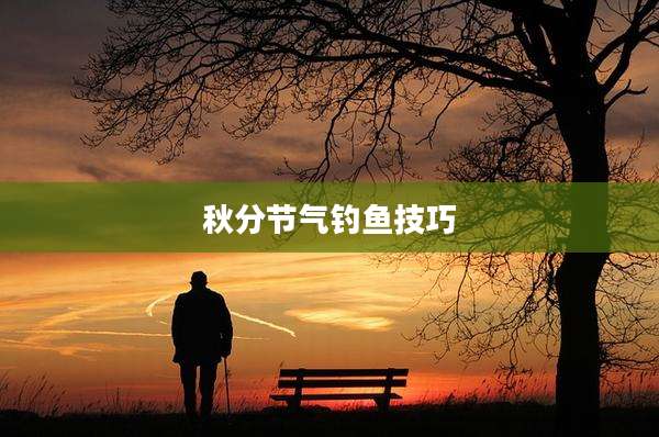 秋分节气钓鱼技巧