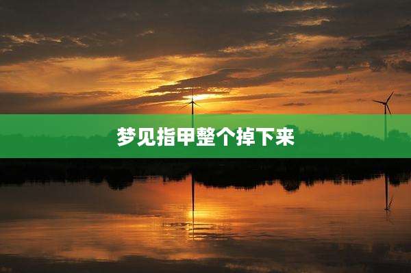 梦见指甲整个掉下来