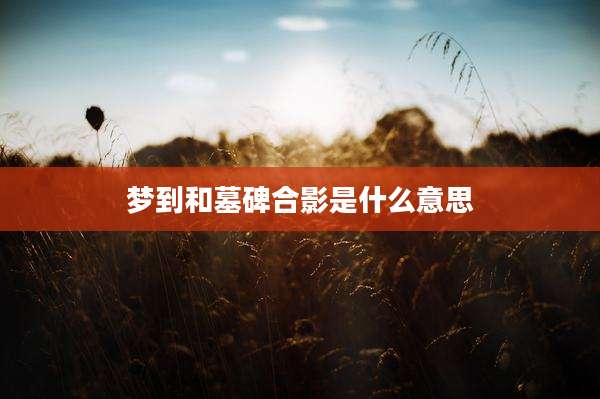 梦到和墓碑合影是什么意思