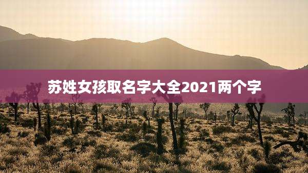 苏姓女孩取名字大全2021两个字