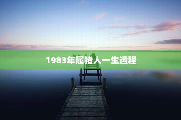 1983年属猪人一生运程