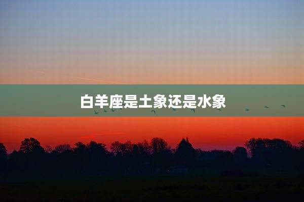 白羊座是土象还是水象