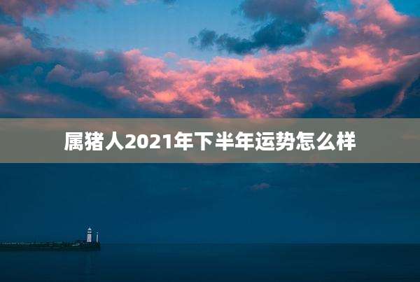 属猪人2021年下半年运势怎么样