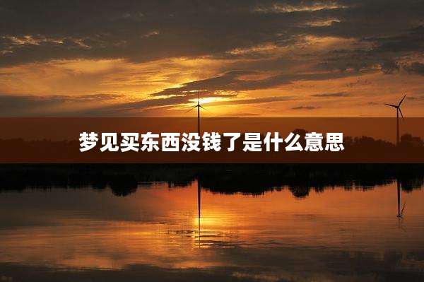 梦见买东西没钱了是什么意思