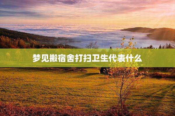 梦见搬宿舍打扫卫生代表什么