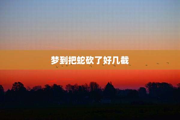 梦到把蛇砍了好几截