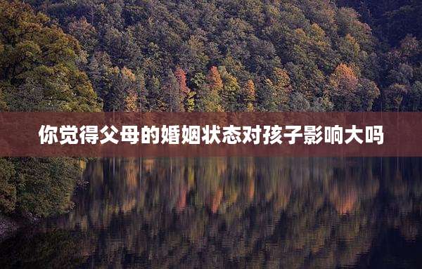 你觉得父母的婚姻状态对孩子影响大吗
