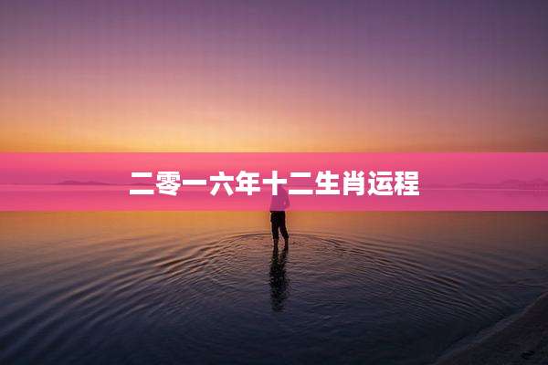 二零一六年十二生肖运程
