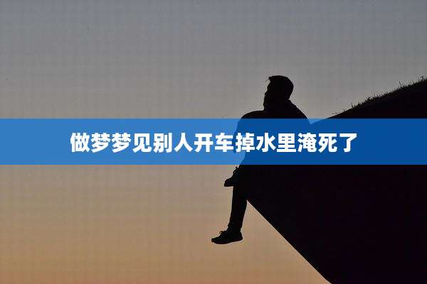 做梦梦见别人开车掉水里淹死了