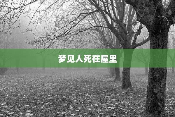 梦见人死在屋里