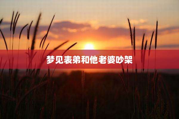梦见表弟和他老婆吵架